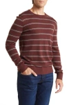 Theory Riland Harman Stripe Wool Blend Sweater In Chianti/mid Grey