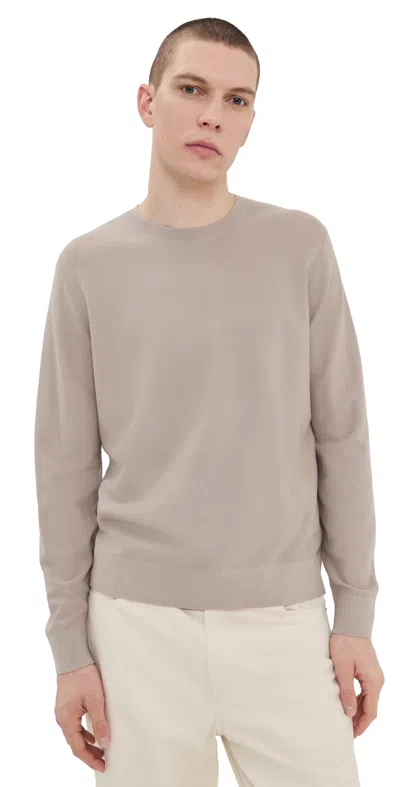 Theory Riland Light Bilen Crewneck Sweater Earl Grey Melange