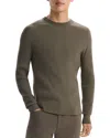 Theory Riland Mini Cable Knit Sweater In Moss