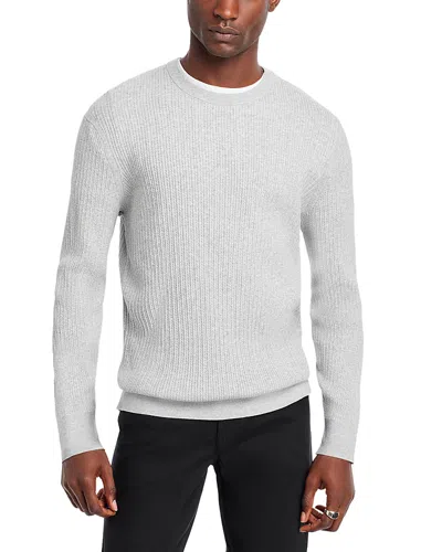 Theory Riland Mini Cable Knit Sweater In Silver Heather