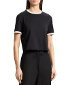 Theory Short-sleeve Organic Cotton Ringer T-shirt In Black/white