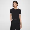 Theory Short-sleeve Organic Cotton Ringer T-shirt In Black/white