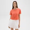 Theory Ringer Tee In Organic Cotton In Bright Coral/white