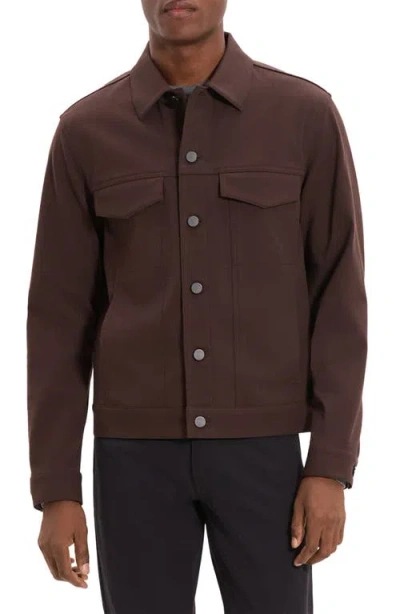 THEORY THEORY RIVER COTTON BLEND TWILL TRUCKER JACKET
