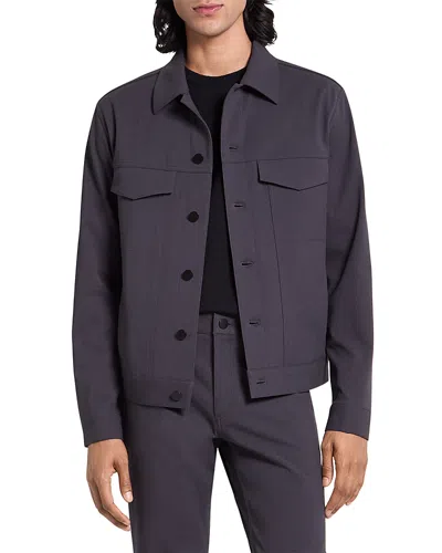 Theory River Jacket In Neoteric Twill In Blue