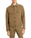 Theory River Cotton Blend Twill Trucker Jacket In Brown