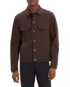 Theory River Cotton Blend Twill Trucker Jacket In Brown