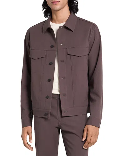 Theory River Jacket In Neoteric Twill In Brown