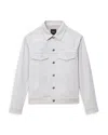Theory River Cotton Blend Twill Trucker Jacket In Fog