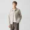 Theory River Trucker Jacket In Neoteric Twill In Neutral