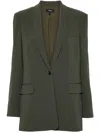 Theory Rolled-sleeve Shawl Collar One-button Jacket In F5j Dark Olive