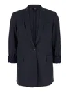 Theory Shawl-lapels Single-breasted Blazer In Black