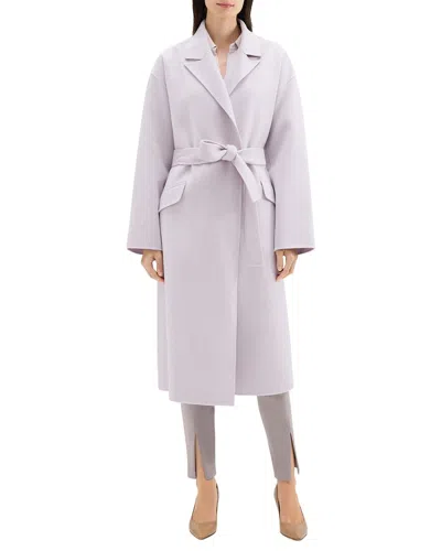 Theory Robe Wool & Cashmere-blend Coat In Pink