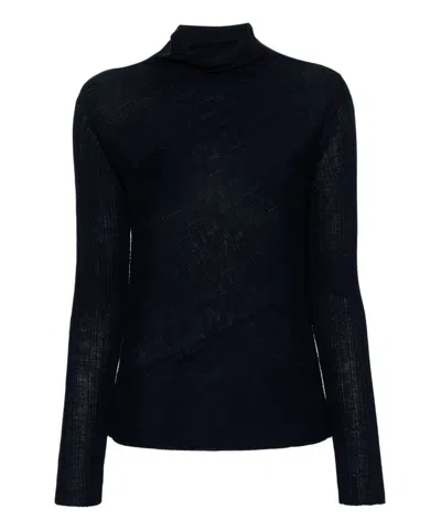 Theory Roll-neck Knit Top In Blue