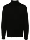 Theory Roll-neck Wool-blend Jumper In Schwarz