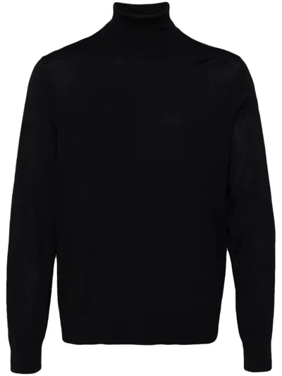 Theory Roll-neck Wool Jumper In Blue