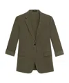 Theory Roll-sleeve Suit Coat In Brown