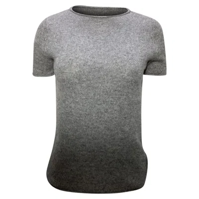 Theory Rolled Knitted T-shirt In Grey Cashmere