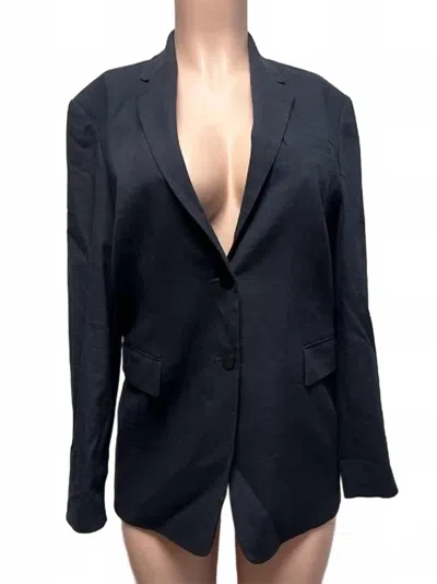 Theory Rolled Sleeve Bf Jacket In Blue In Black