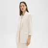 Theory Rolled Sleeve Blazer In Striped Admiral Crepe In Rice