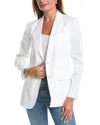 Theory Rolled Sleeve Linen-blend Boyfriend Jacket In White