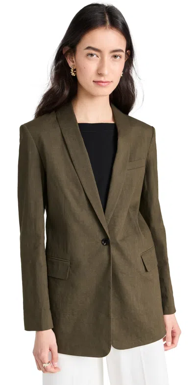 Theory Rolled Sleeve Shawl Blazer Dark Olive