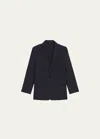 Theory Rolled-sleeve Shawl Collar One-button Jacket In Concord