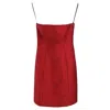 Theory Rose Mini Strapless Dress In Red Satin In Red