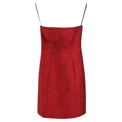 Theory Rose Mini Strapless Dress In Red Satin