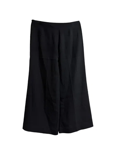 Pre-owned Theory Rosina Crepe Palazzo Pants In Black