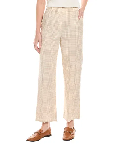 Theory Roswell Checked Wool-tweed Straight-leg Pants In Neutral