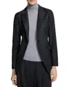 Theory Single-breasted Blazer In Wool Flannel In Grey