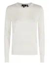 Theory Crew Neck Sweater With Long Sleeves In White