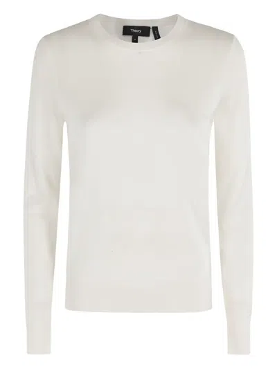 Theory Round-neck Jumper In White