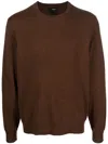 Theory Round-neck Knit Jumper In Braun