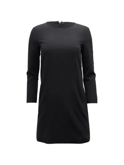 Pre-owned Theory Round-neck Mini Dress In Black