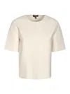 Theory Collared Silk Polo Shirt With Short Sleeves In White