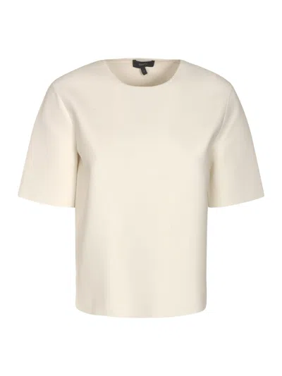 Theory Collared Silk Polo Shirt With Short Sleeves In Neutral
