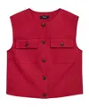 Theory Trucker Vest In Good Linen In Red