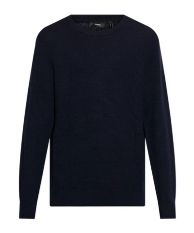 Theory Round Neck Sweater In Black