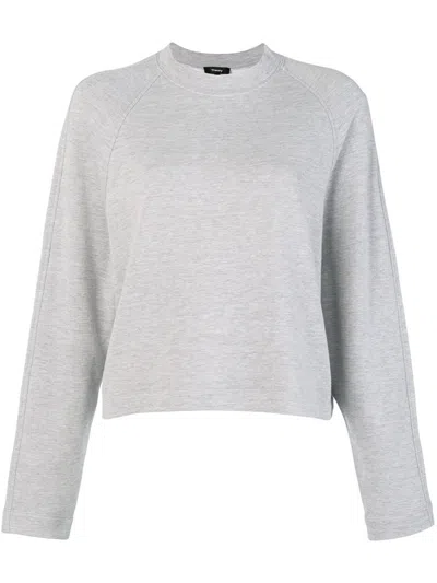 Theory Round-neck Sweatshirt In Gray