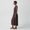 Theory Ruched Ballet Flat In Smooth Leather In Brown