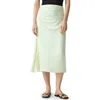 Theory Ruched Midi Skirt In Green