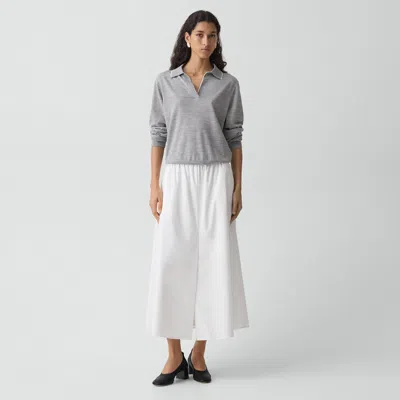 Theory Ruched Pump In Smooth Leather In White