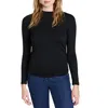 Theory Ruched Tiny Long Sleeve Tee In Black In Black