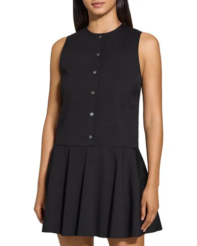 Theory Ruffle Hem Dress In Black