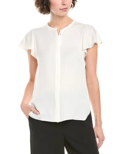 THEORY RUFFLE SILK TOP