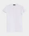 Theory Ruffle-sleeve Silk Button-front Top In Pearl Blue