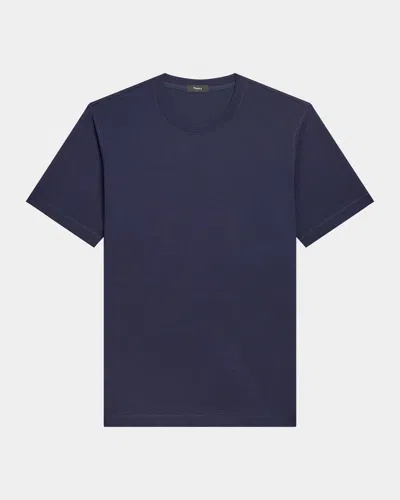 Theory Ryder Jersey Crewneck T-shirt In Blue