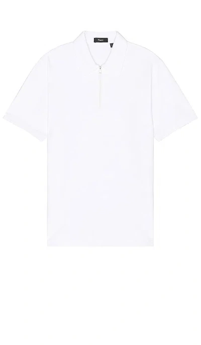Theory Ryder Quarter Zip Polo In White